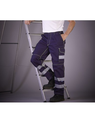 Y-HV018T-Hi-Vis Cargo Trousers With Knee Pad Pockets